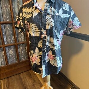 Cactus Black Floral Short Sleeve Shirt